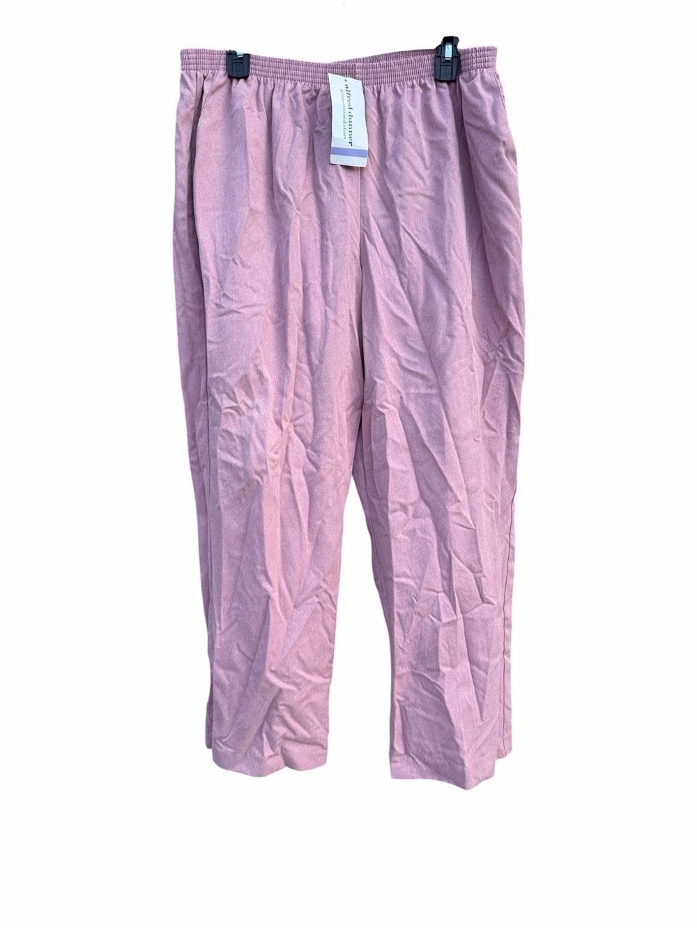 Alfred Dunner Light Mauve Elastic Waist Pants size 18 short NEW